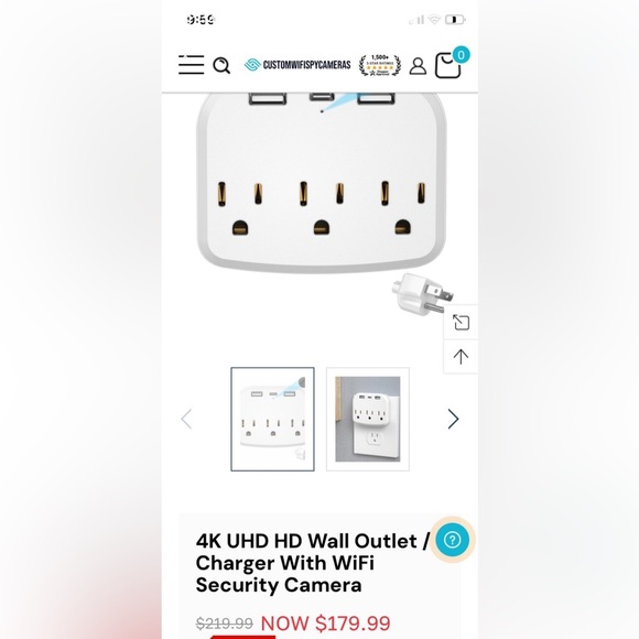 Hidden Camera WiFi Spy Wall Charger Nanny Cam with USB Fast Charger Outlet HD 10 - Picture 9 of 9